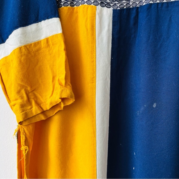 Blue & yellow embroidery blouse - Picture 6 of 10